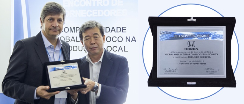 WEIDPLAS Brazil receives Award from  HONDA!